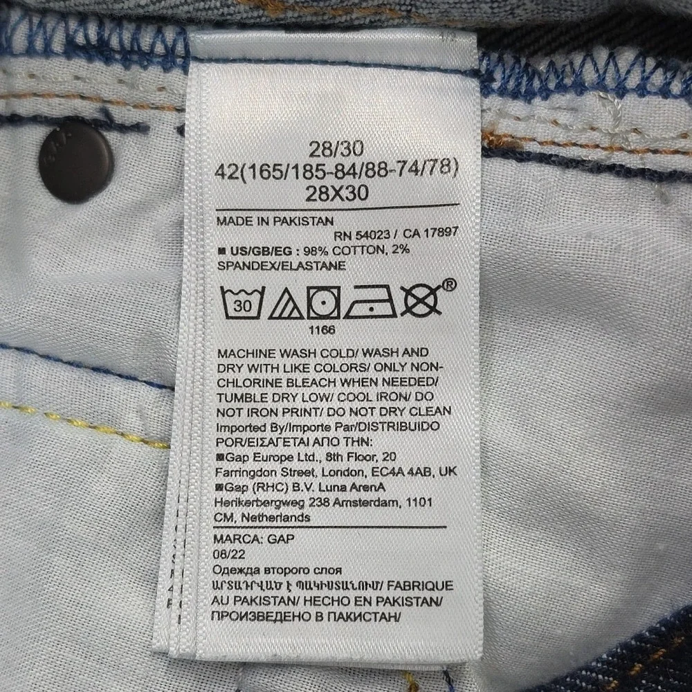 GAP GapFlex Straight Jeans Mens Blue Dark Wash Denim Size 28x30 Stretch Classic - Picture 8 of 16